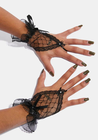 Midnight Make A Wish Sheer Gloves