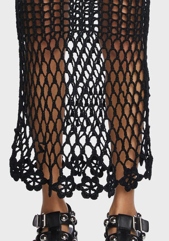 Desert Oasis Crochet Midi Skirt