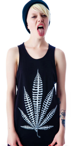 Weed Bone Tank Top - White