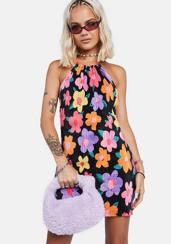 Lilac The Lyra Fluffy Mini Handbag