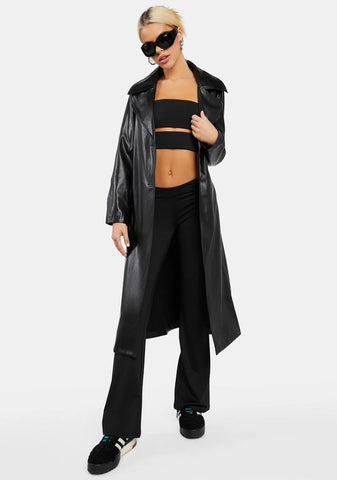 No Lockdown Vegan Leather Trench Coat