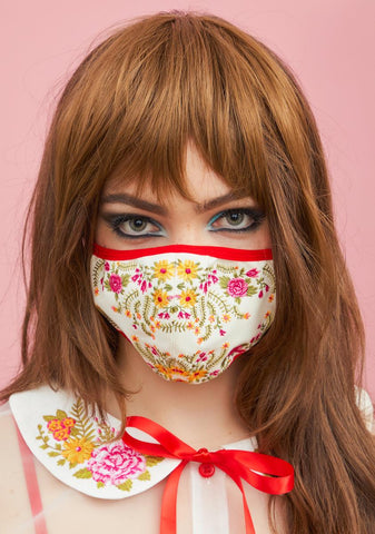 Cottage Cutie Embroidered Face Mask