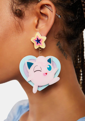 Charming Jigglypuff Drop Earrings