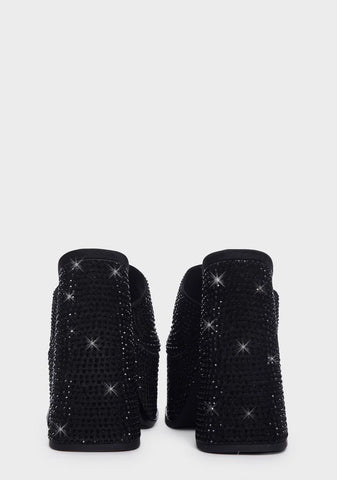 Black Sagittarius Diamante Platform Mules