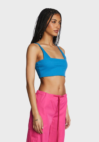 At Your Best Knit Tank - Blue