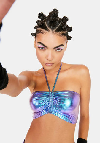 Electric Daze Metallic Tube Top