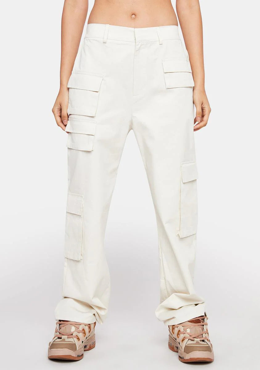Ecru What's The 411 Cargo Pants