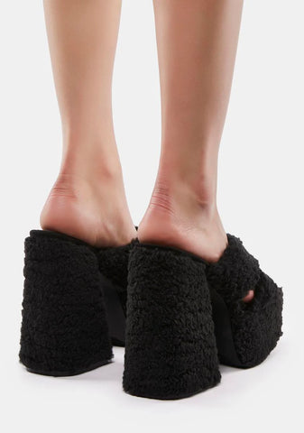 Sign From Above Faux Fur Heels