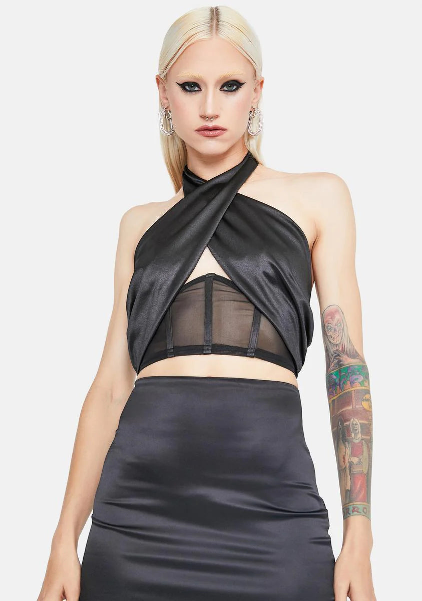 Dark Desired Dreamer Corset Halter Top