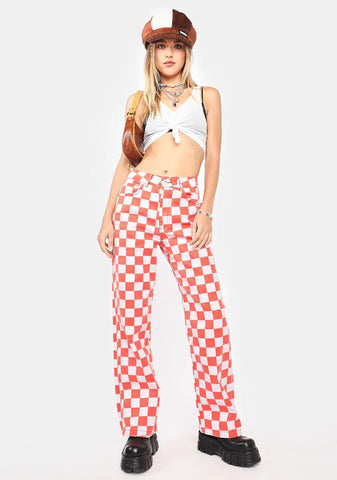 Red Rook Checkered Jeans