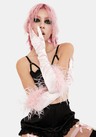 Soft Unspoken Rules Satin Gloves