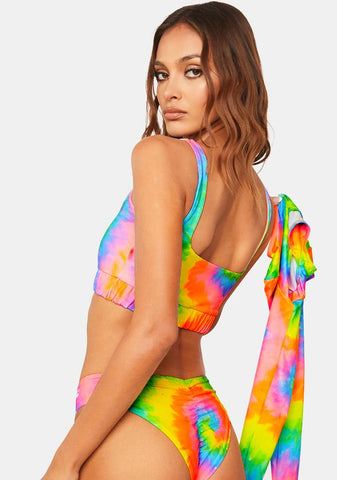 Painted Tie Dye 3-Piece Bikini Set