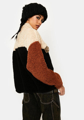 To Be Fair Colorblock Sherpa Jacket