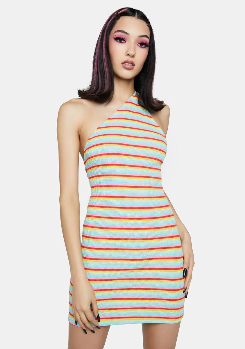 Rainbow Stripe Mini Dress