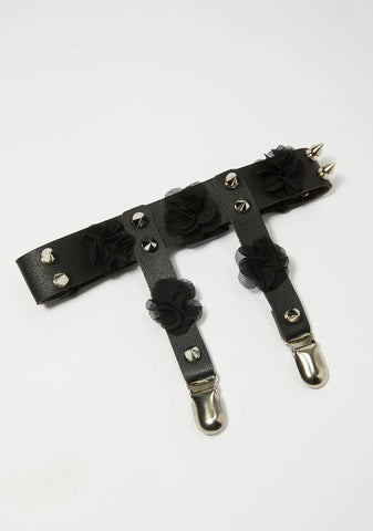 Darkness Deluxe Rose Leg Garter