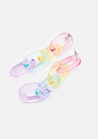 Rainbow Dancer Chain Link Earrings