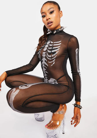Bare Bones Sheer Skeleton Catsuit