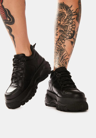Black Mossi Chunky Platform Sneakers