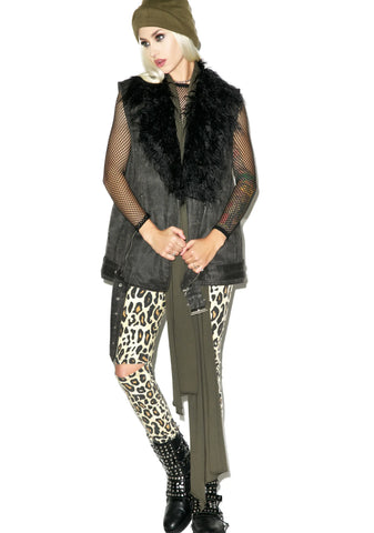 Raven Drill Biker Vest