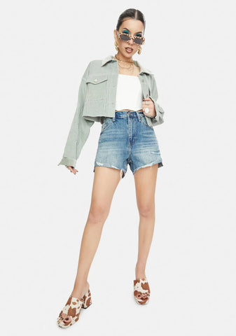 Kylee Relaxed High Rise Cuffed Denim Shorts