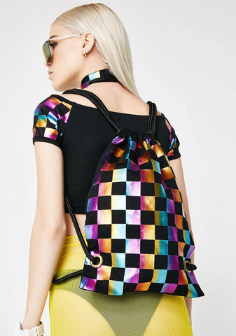 Rainbow Rides Drawstring Bag