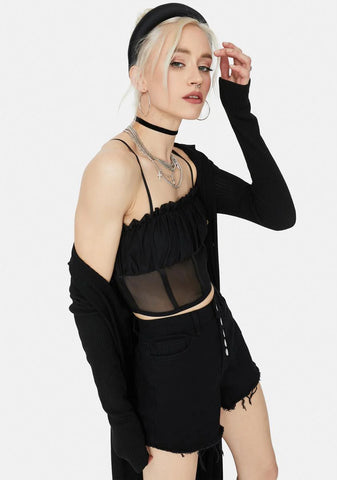 Truest Feelings Mesh Corset Tank