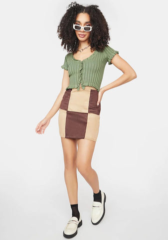 Scotch Mixed Emotions Colorblock Mini Skirt