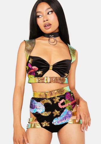 Neon Galaxy Harness Shorts