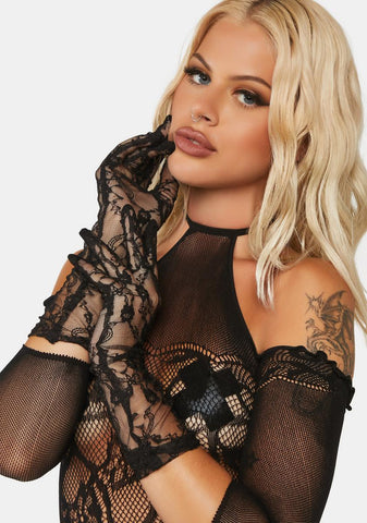 Midnight Magical Matters Lace Gloves