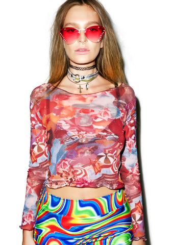 Romeo Mesh Top - Gray