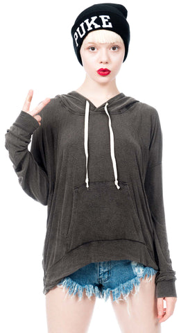 Washed Black Pullover Hoodie