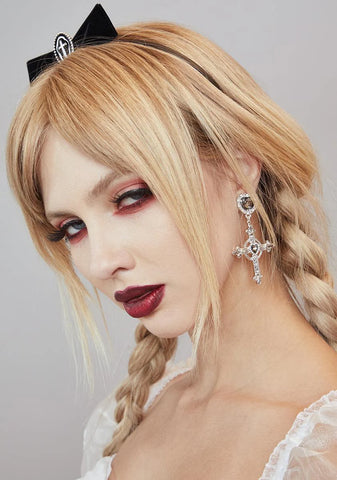 Say No Prayers Cross Earrings