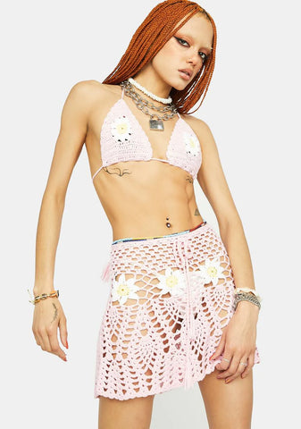 Sweet Daisy Chaser Crochet Skirt Set