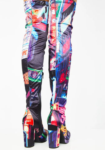 Midnight City Thigh High Boots