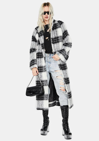 Top Of The Class Plaid Wool Coat