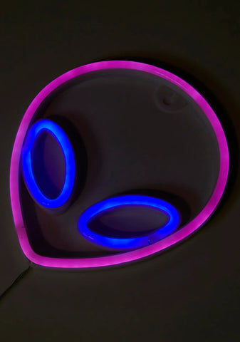 Candied Cosmic Greetings Neon Alien Sign