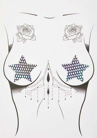 Holographic Star Pasties N' Thong Set