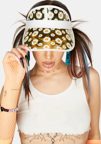 Happy Flower Power Clear Daisy Visor