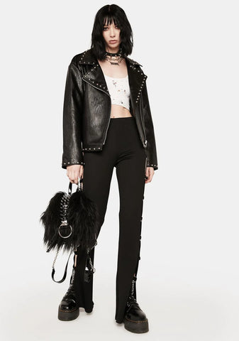 Open Ring Flared Pants