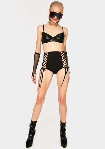 Dainty Domme Lace Up Shorts