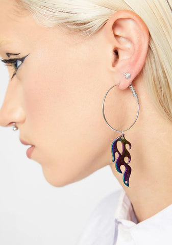 Flame Hoop Earrings