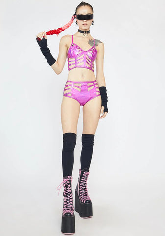 Sweet Skeletoria Cutout Shorts