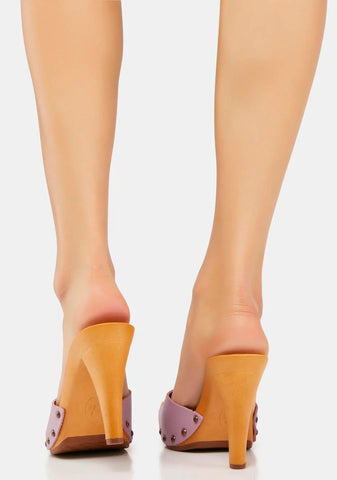 Antonella Lilac Vegan Leather Heels