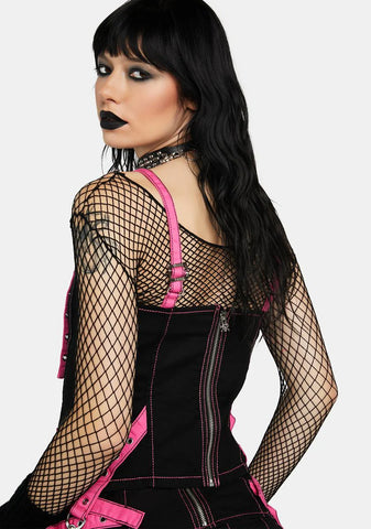 Pink Buckle Corset Top