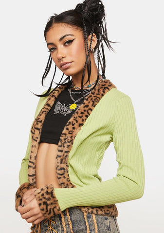 Lush Flirty Date Leopard Cardigan