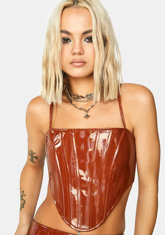 Mimi Patent Corset Top