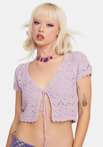 Lavender Collective Mood Crochet Crop Top