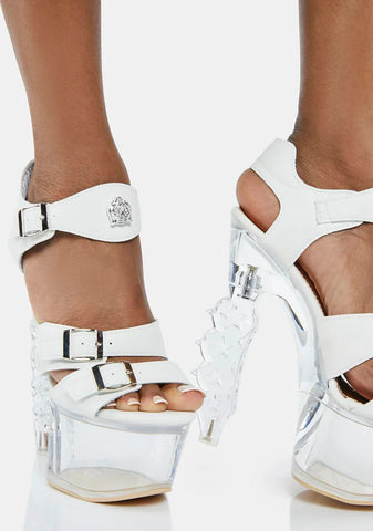 White Jujubi Platform Heels