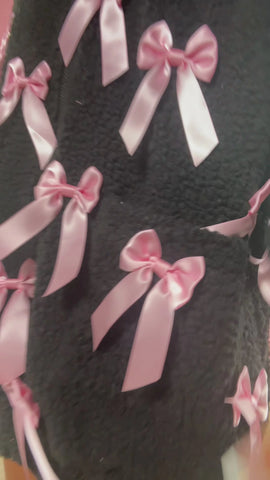 Pinky Promise Hooded Sherpa Jacket - Black