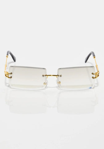 Clear Model Behavior Rectangle Sunglasses